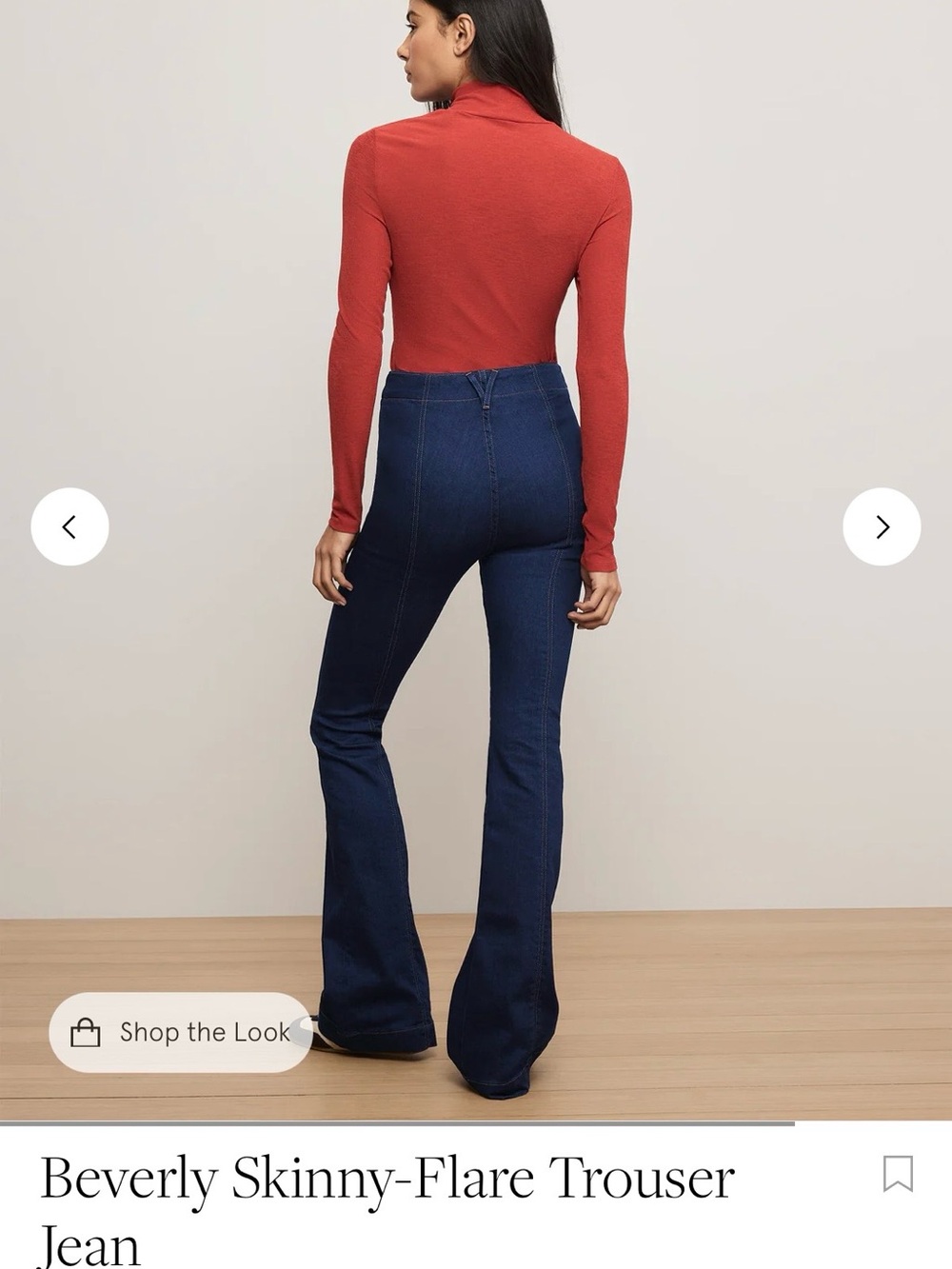 Veronica Beard Dark Blue Flare Jeans with Red Top